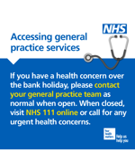 How to access NHS services over the Easter bank holiday