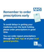 Patients urged to order repeat prescriptions ahead of May bank holiday